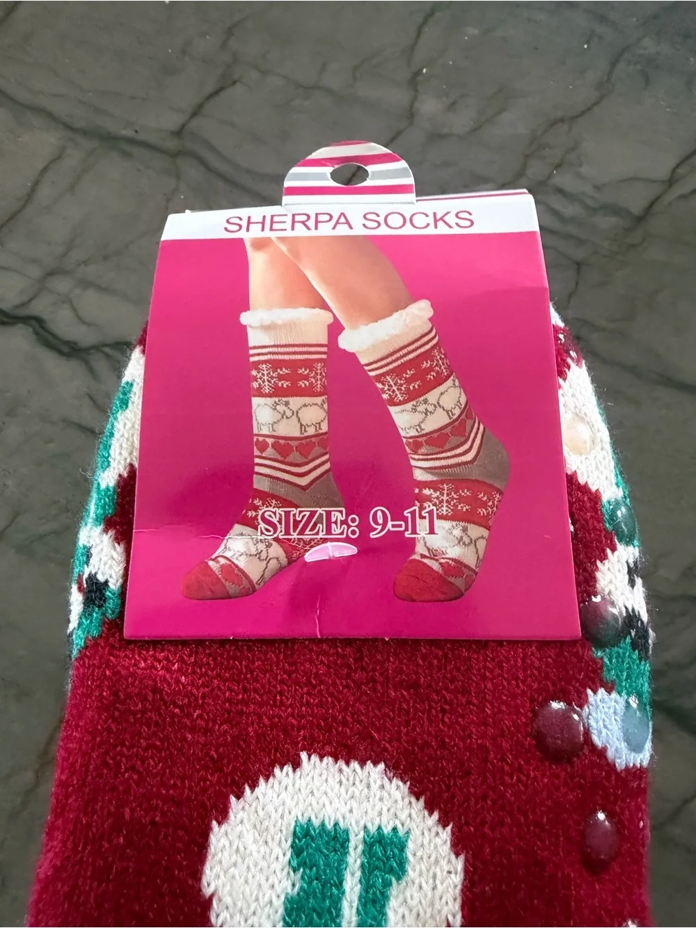 Cozy Red Snowman Sherpa Socks
